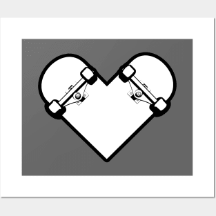 Skateboard Love Heart Posters and Art